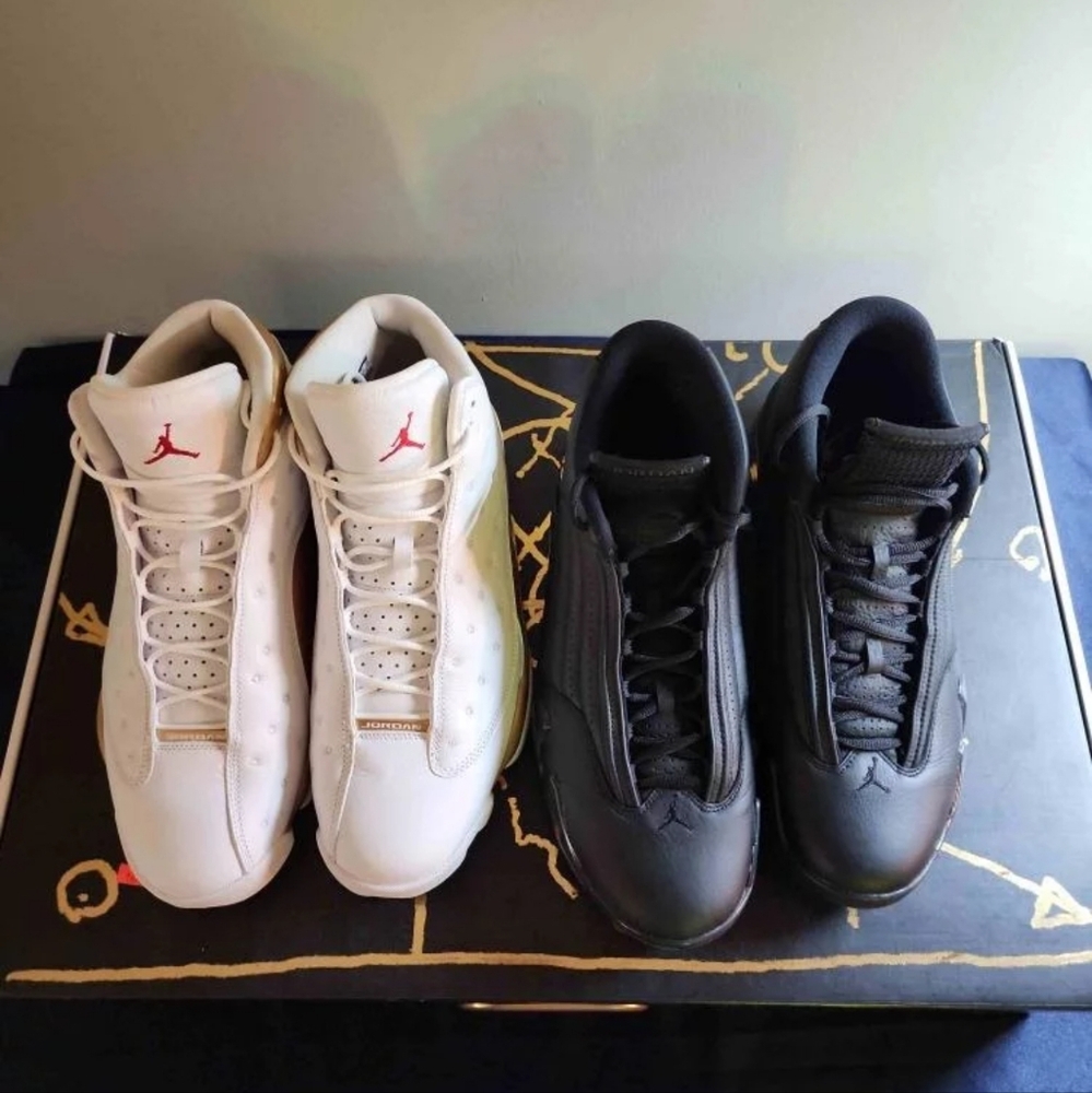 Jordan 13 & 14 defining moments pack, size 14